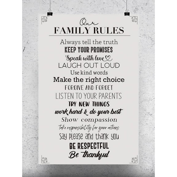Our Family Rules Poster - Smartprints Designs,