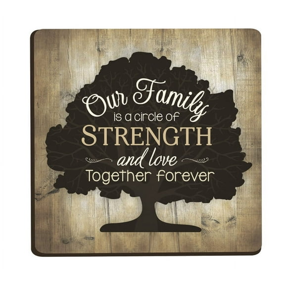Our Family Tree Distressed Wood Look 2.75 x 2.75 Inch Wood Lithograph Magnet