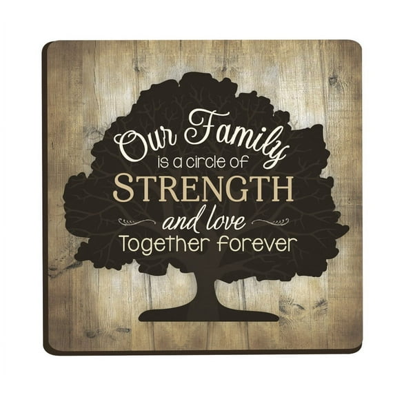 Our Family Tree Distressed Wood Look 2.75 x 2.75 Inch Wood Lithograph Magnet