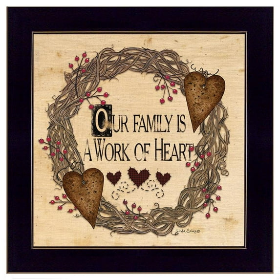 Our Family is a work of the Heart Linda Spivey Printed Art Wood Multi-Color