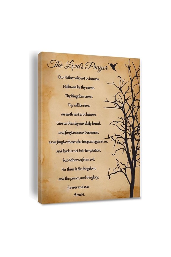 Our Father The Lords Prayer Wall Art Christian Scripture Print for Prayer Room Church Office Inspirational Home Decor Gift