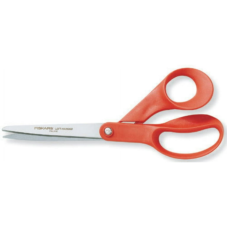 Our Finest Left-Hand Scissors, 8 inch Long, 3.3 inch Cut Length, Red Offset Handle | Bundle of 5 Each