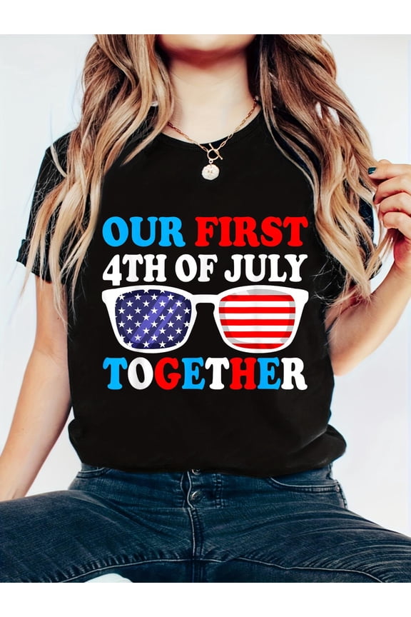 Our First 4th of July Together Couples Matching Outfits T-Shirt