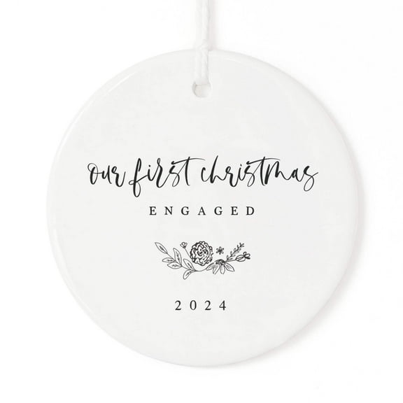 Our First Christmas Engaged with Year Christmas Ornament