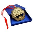 thumbnail image 1 of Our First Christmas Together, Engaged Personalized Christmas Tree Ornament Custom Gift Hanging Wood Engraved Hanging + Gift Box, 1 of 4