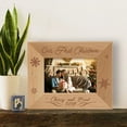thumbnail image 1 of Our First Christmas Together Personalized Wooden Picture Frame-5" x 3 1/2" Brown Horizontal, 1 of 1