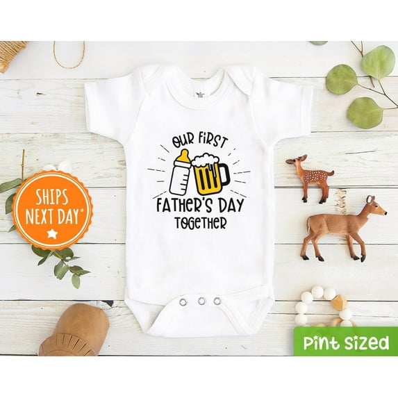 Our First Father'S Day Baby Onesie, Fathers Day Baby Gift Cute Baby Onesie, BABY BODYSUIT LAT 4424