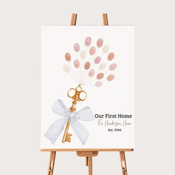 Our First Home Fingerprint Tree Wall Art Print, Unframed Paper Poster 8x10in