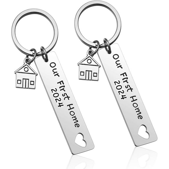 Our First Home Keychains New House Keychain New Home Keychain House Keyrings 2024 Housewarming Gift