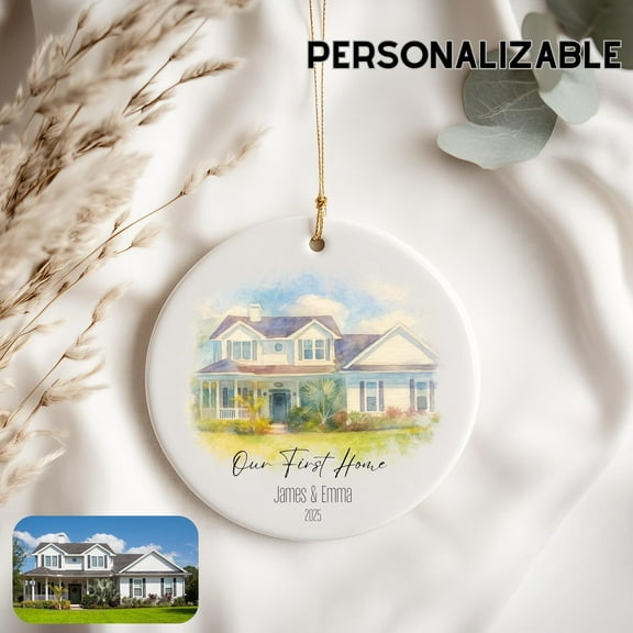 Our First Home Personalized Ornament — Custom Address, Family Keepsake Holiday Décor