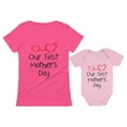 thumbnail image 1 of Our First Mother's Day Outfit For Mom & Baby Matching Set Bodysuit & Women Shirt Mom Pink X-Large / Baby Pink 18M (12-18M), 1 of 7