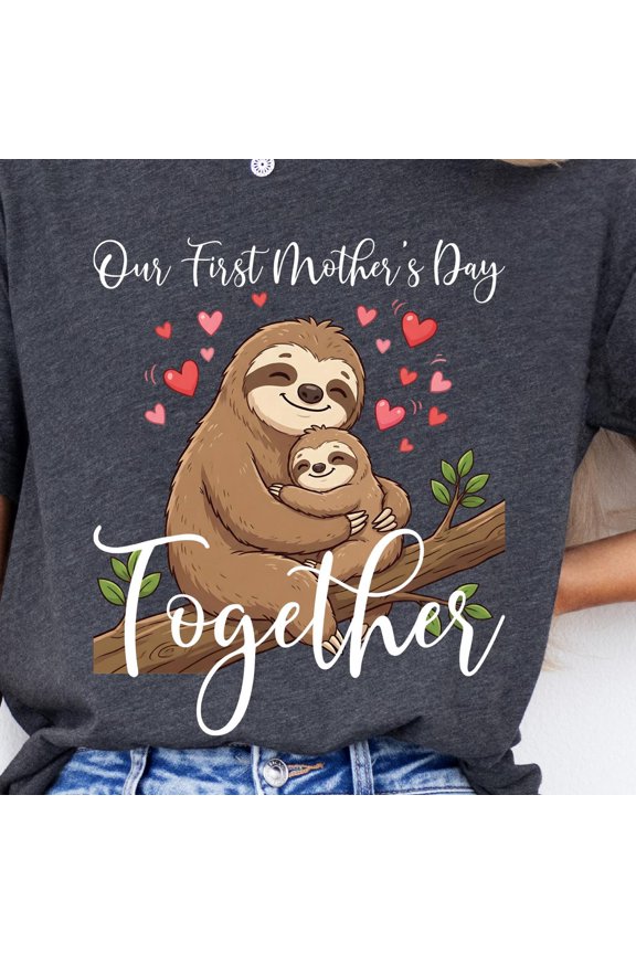 Our First Mother s Day Shirt Sloth Mom And Baby Together Tee First Time Mom Gift Shirt Tog
