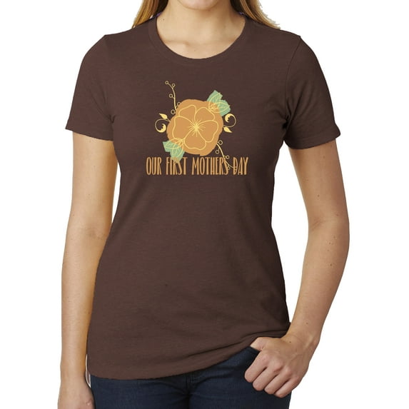 Our First Mothers Day, Matching Family Shirts, Ladies Graphic Tee shirts - Espresso MH200WMOM S13 XS