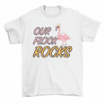 thumbnail image 1 of Our Flock Rocks Cute Pink Flamingo T-Shirt Women Unisex, 1 of 2