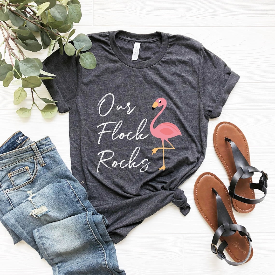 Our Flock Rocks Flamingo, Flamingo Shirt, Shirt For Mother, Flamingo ...