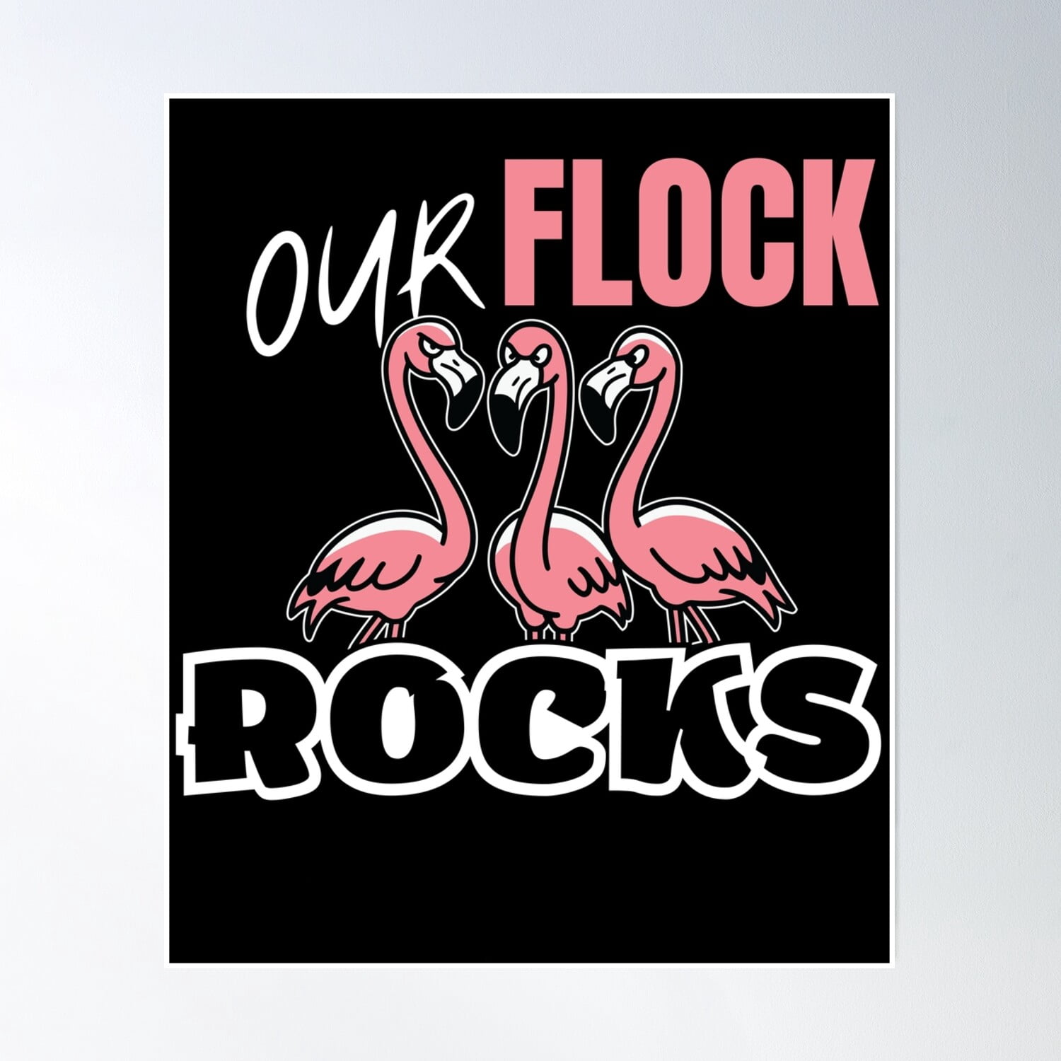 Our Flock Rocks Poster Wall Art, Modern Wall Decor, 8x12 UNFRAMED ...