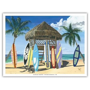 Our Gang - Surfboard Art - From an Original Color Painting by Scott Westmoreland - Master Art Print (Unframed) 9in x 12in