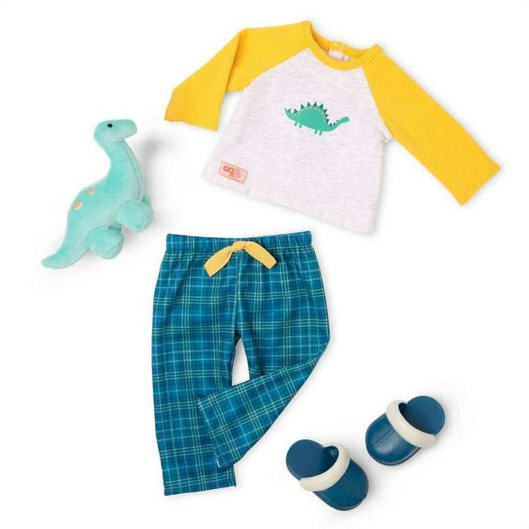 Our Generation 18 Boy Doll Dinosaur Pajama Outfit - Dino-Snores