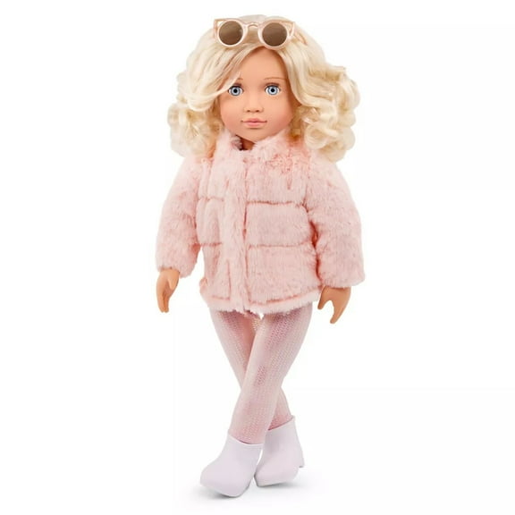 Our Generation Ava 18" Fashion Doll with Pink Faux-Fur Coat Outfit