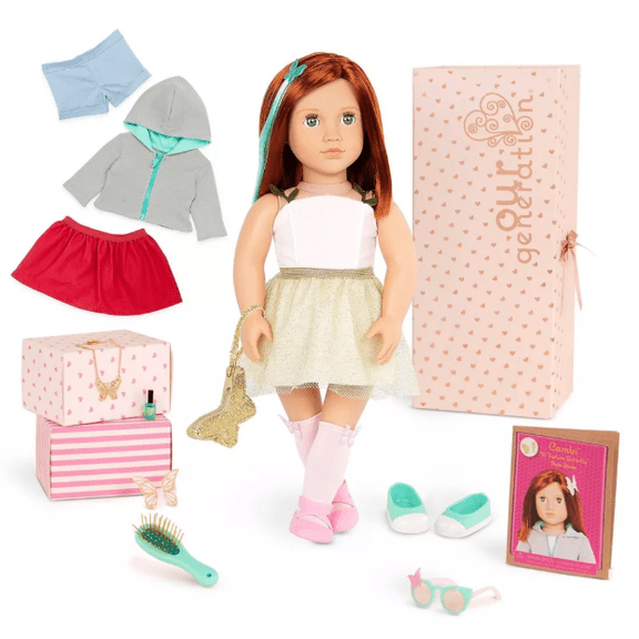 Our Generation Cambi 18-Inch Fashion Doll Gift Set with 3 Mix-and-Match Outfits and Accessories