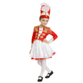 thumbnail image 1 of Dress Up America Girls Drum Majorette Costume - Kids Marching Band Uniform, White/Red, Medium, 1 of 7