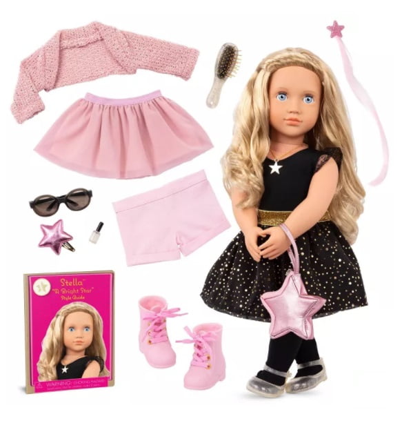Our Generation Fashion Starter Kit in Gift Box Stella with Mix & Match Outfits & Accessories 18" Fashion Doll