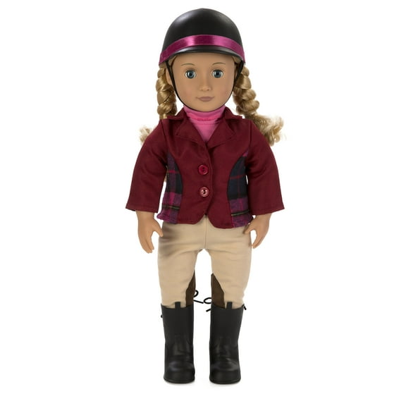 Our Generation Lily Anna Poseable Deluxe Doll Set with Riding Outfit, Award Ceremony Outfit, and Adventure At Shelby Stables Storybook