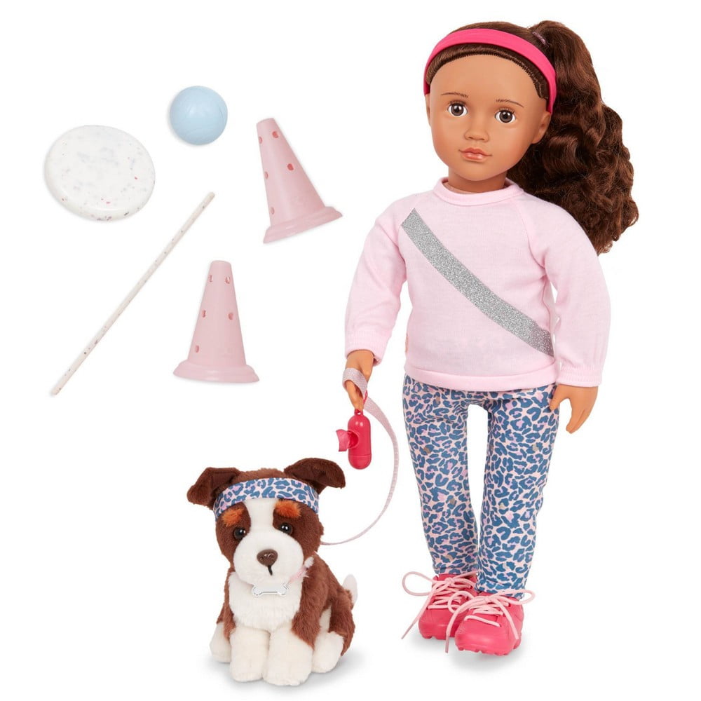 Our Generation Natalia & Nillie 18 Doll & Pet Training Set 