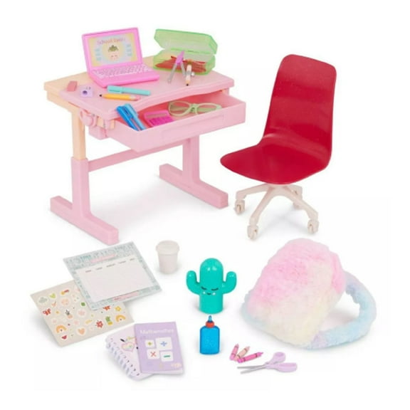 Our Generation School Dreams Modern Desk with Tilt Top Accessory Set 18" Dolls, New