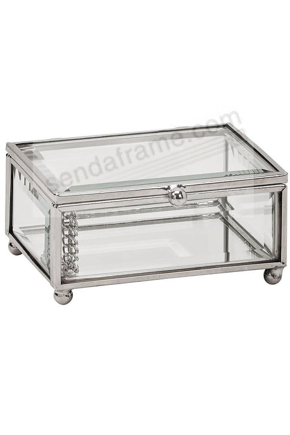 Our Glass   Silver Box 4x3x2 for special item Safekeeping