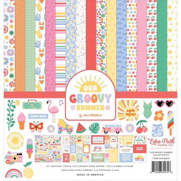 Echo Park Collection Kit 12"X12"-Our Groovy Summer