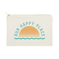 Our Happy Place Cotton Canvas Cosmetic Bag