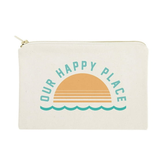 Our Happy Place Cotton Canvas Cosmetic Bag