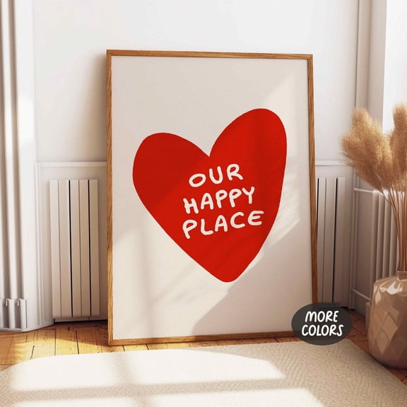 Our Happy Place Quote Poster, Poster Home Decor, Poster Only