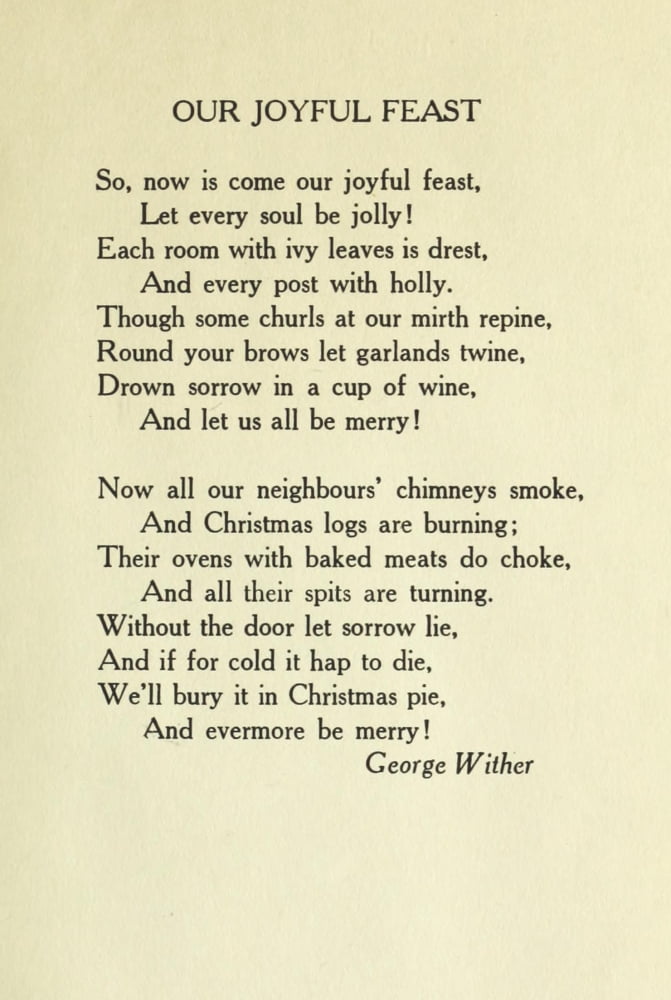 Our Joyful Feast Christmas in Poetry 1922 Canvas Art - George x-Wither (18 x 24)