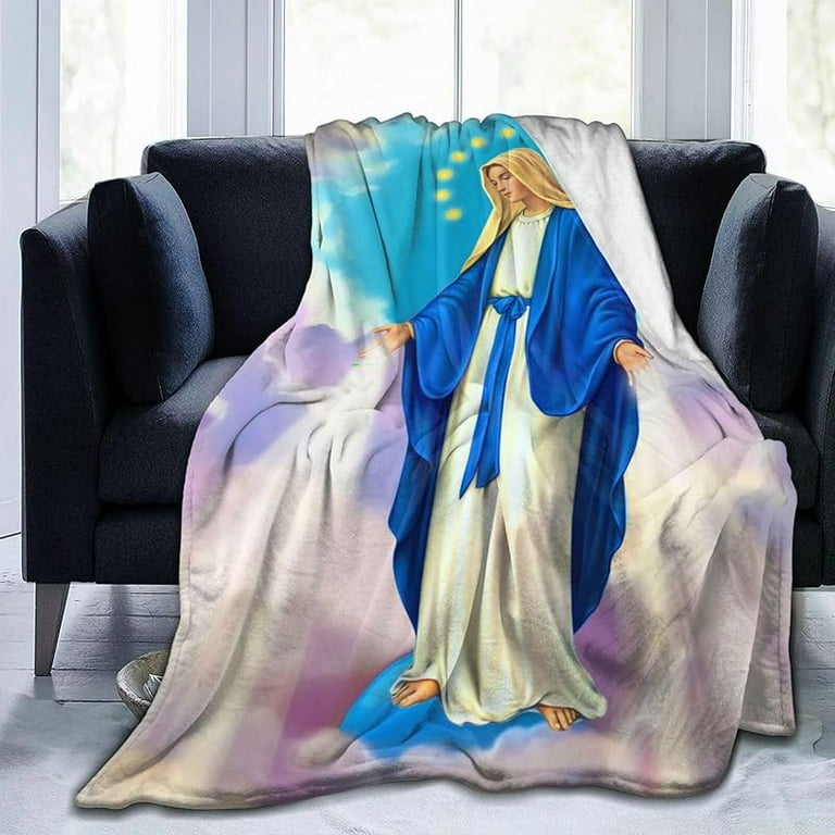Our Lady of Guadalupe Virgin Mary Throw Blanket Catholic Gifts Virgen De Guadalupe Ultra Soft Micro Fleece Blanket Religious Christian Gifts for Women