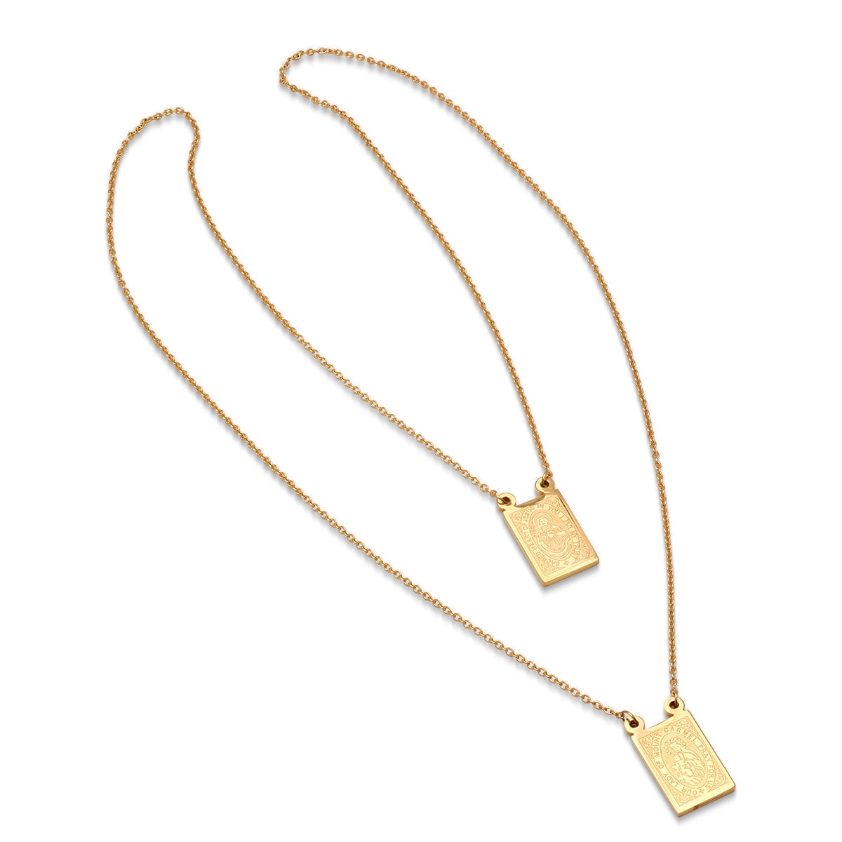 18K Gold Plated Stainless Steel Religious Scapular Necklace
