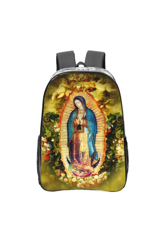 Our Lady Of Guadalupe Mexican Virgin Mary Mexico Aztec Tilma 20-105 Transparent Backpack Fashion Travel Backpack Laptop Backpack 16 Inch