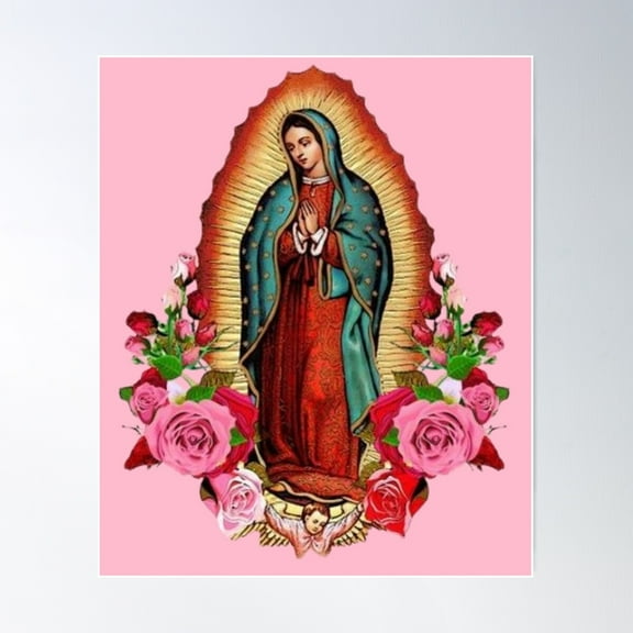 Our Lady Of Guadalupe Mexican Virgin Mary Mexico Poster Wall Art, Modern Wall Decor For Living Room Bedroom, 24x36 UNFRAMED