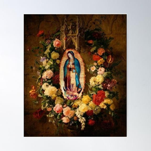 Our Lady Of Guadalupe Virgin Mary Poster Wall Art, Modern Wall Decor For Living Room Bedroom, 24x36 UNFRAMED