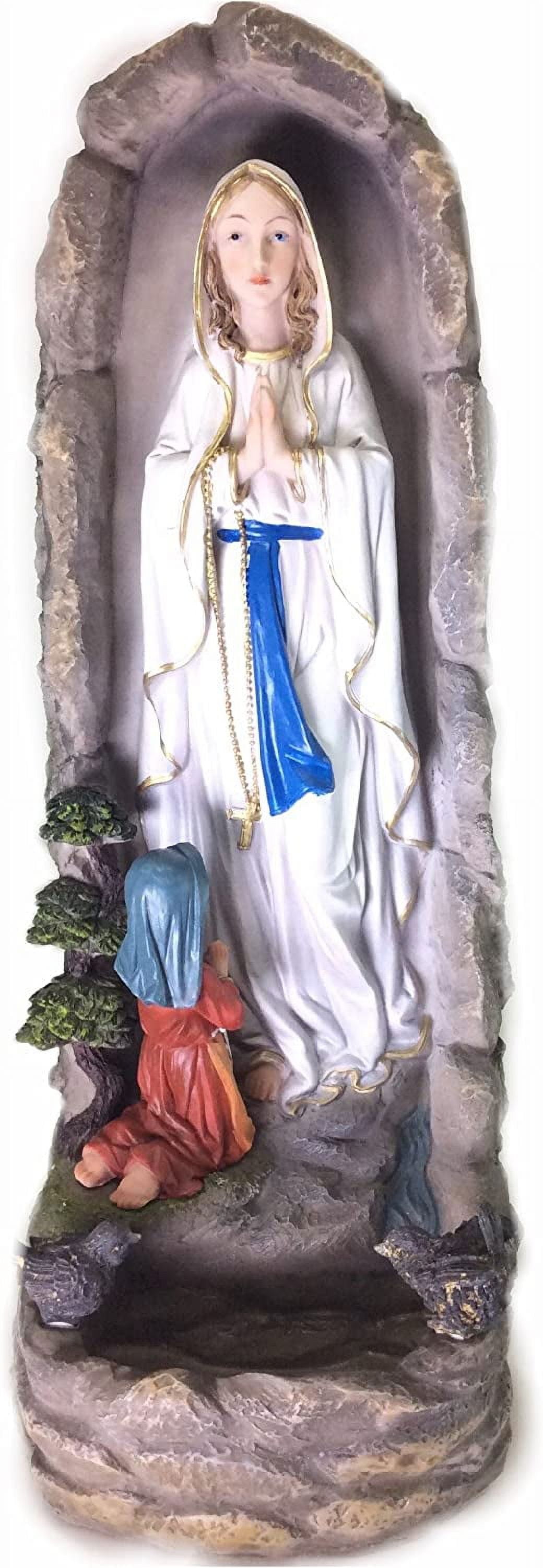 Our Lady Of Lourdes Hand Painted Resin Outdoor Garden Statue Water ...