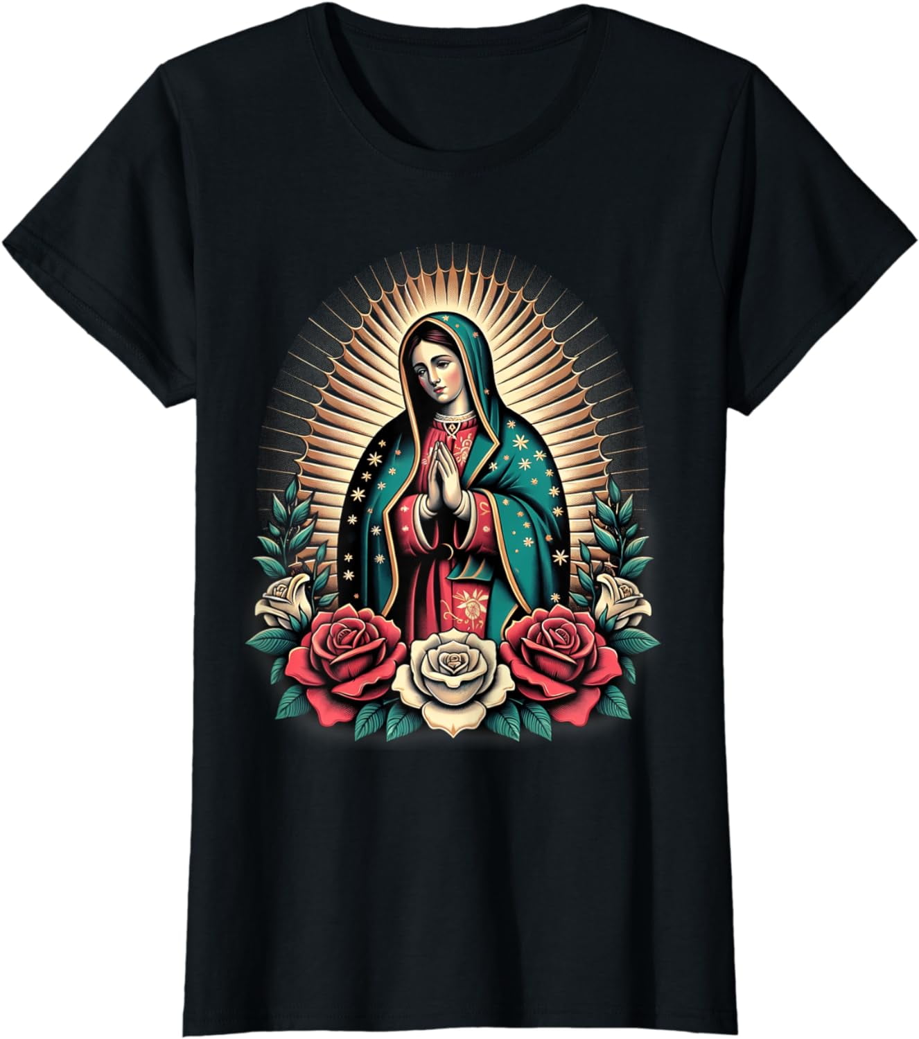 Our Lady Virgen De Guadalupe Virgin Mary Catholic Saint Art Cotton T