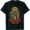 thumbnail image 1 of Our Lady Virgen De Guadalupe Virgin Mary Gracias Madre-Mia T-Shirt Black Small, 1 of 4