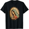 thumbnail image 1 of Our Lady Virgen de Guadalupe Mexico religious T-Shirt Black Small, 1 of 4
