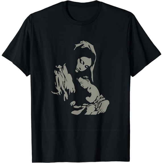 Our Lady Virgin Mary with Baby Jesus Catholic Sacred Apparel T-Shirt