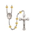thumbnail image 1 of Our Lady of Czestochowa Silver-Plated Rosary 6mm November Yellow Fire Polished Beads Crucifix Size 1 5/8 x 1 medal charm, 1 of 1