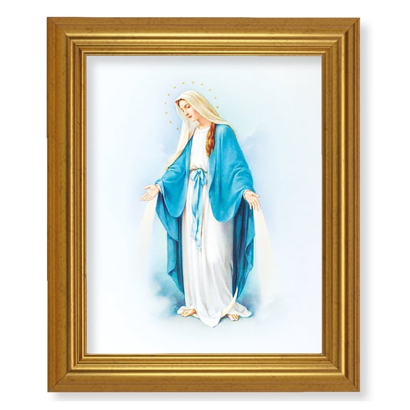 Our Lady of Grace Picture Framed Wall Art Decor, Large, Antique Gold-Leaf Classic Frame