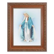 Our Lady of Grace Picture Framed Wall Art Decor Medium, Antiqued Dark Mahogany Finished Frame with Acanthus-Leaf Detail