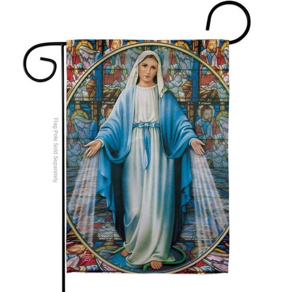 Our Lady of Grace Religious Faith Double-Sided Decorative Garden Flag, Multi Color