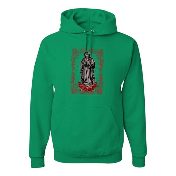 Our Lady of Guadalupe Blessed Virgin Mary Religious Inspirational/Christian Unisex Graphic Hoodie Sweatshirt, Kelly, X-Large